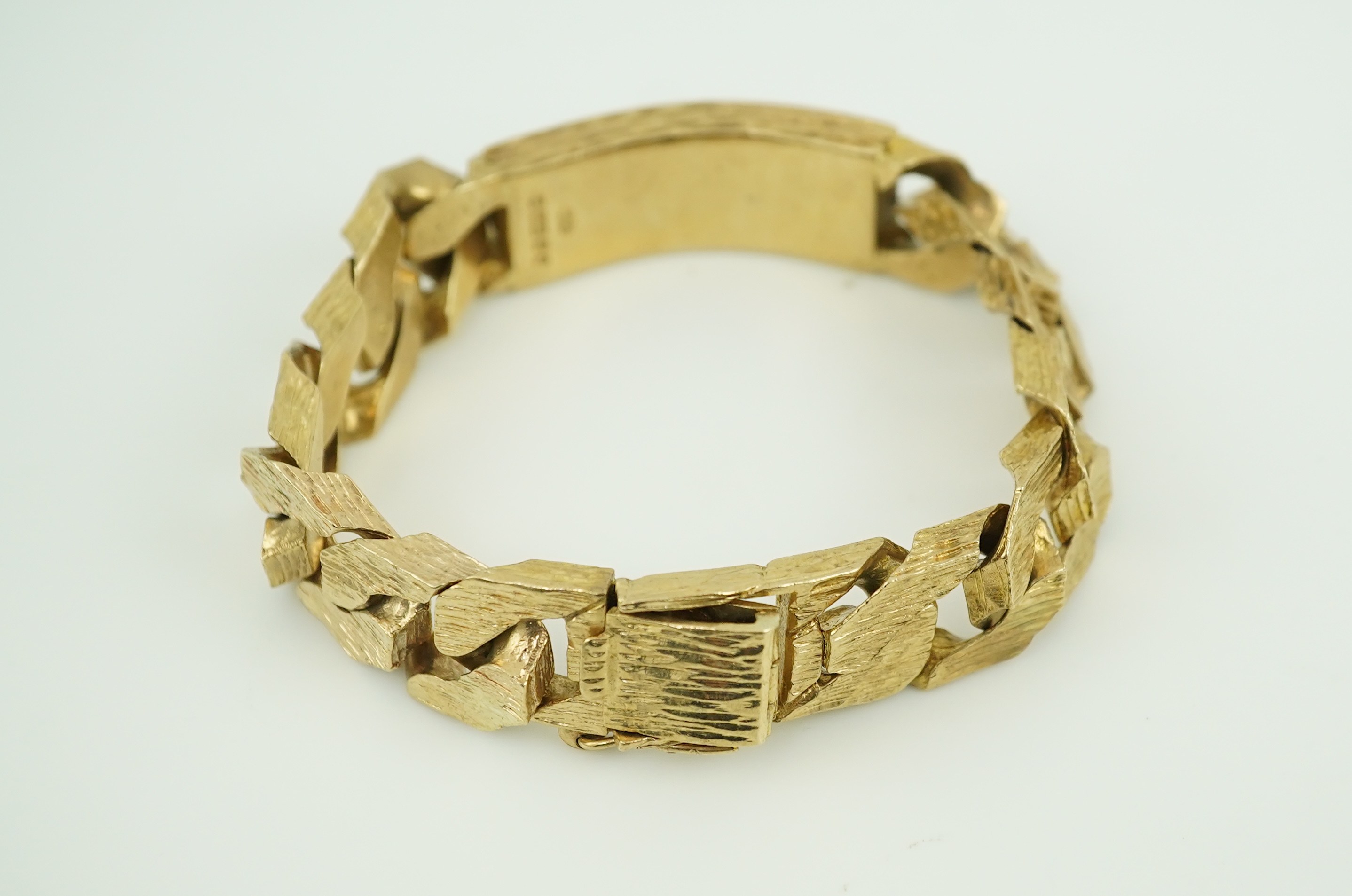 A 9ct gold identity bracelet, circa 1973